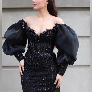 Elegant Black Off-Shoulder Gown